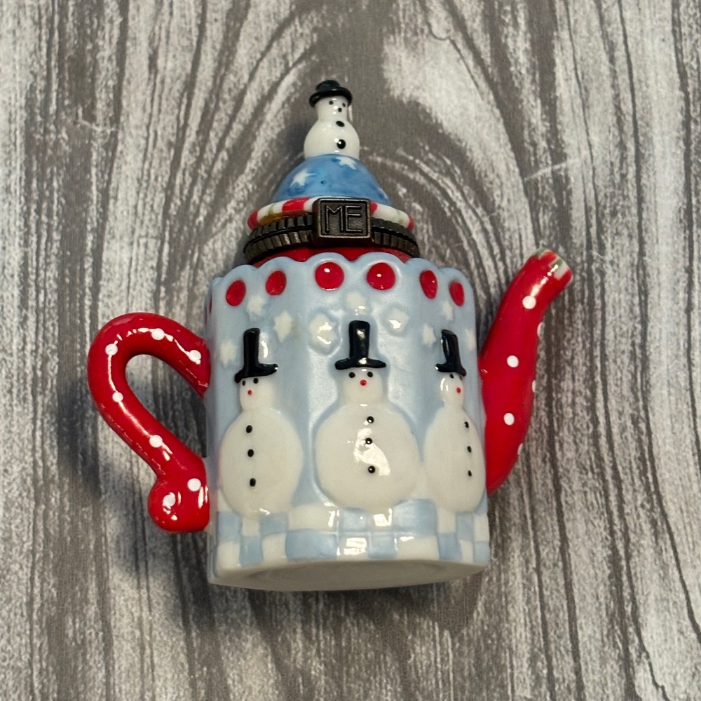 Set of Four Mary Englebreit Teapot Trinket Boxes